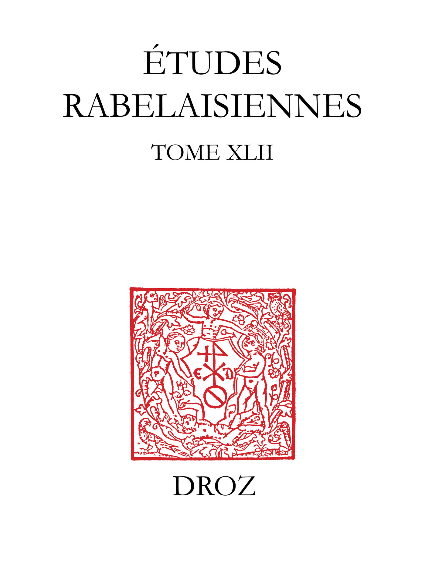 ebook cover of Etudes rabelaisiennes, by