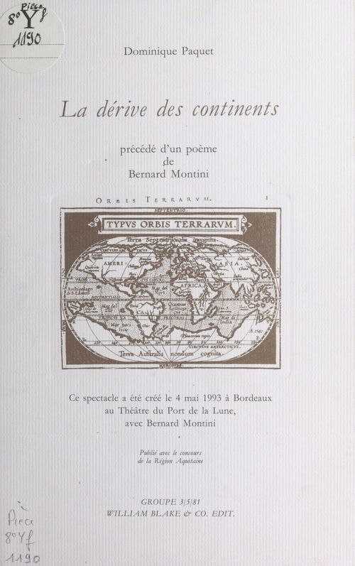 ebook cover of La Dérive des continents, by Dominique Paquet
