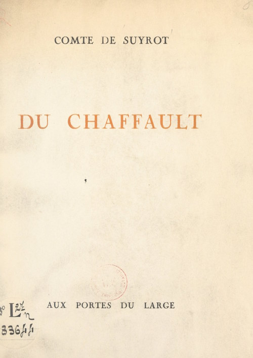 Couverture ebook de Louis-Charles du Chaffault, de Paul De Suyrot
