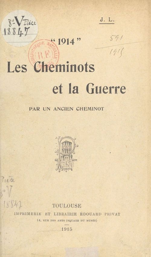 Couverture ebook de Les cheminots et la guerre : 1914, de J. L.