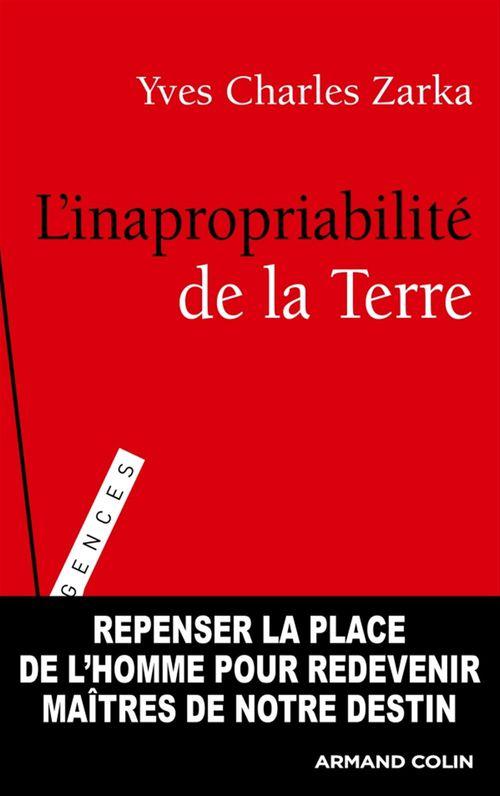 Couverture ebook de L'inappropriabilité de la Terre, de Yves Charles Zarka