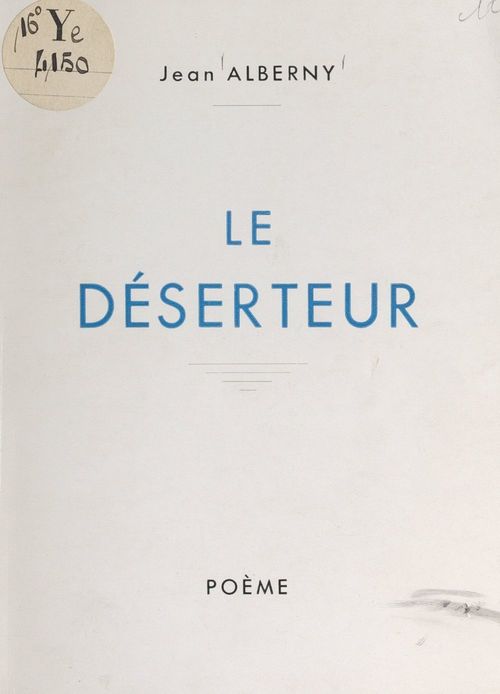 ebook cover of Le déserteur, by Jean Alberny