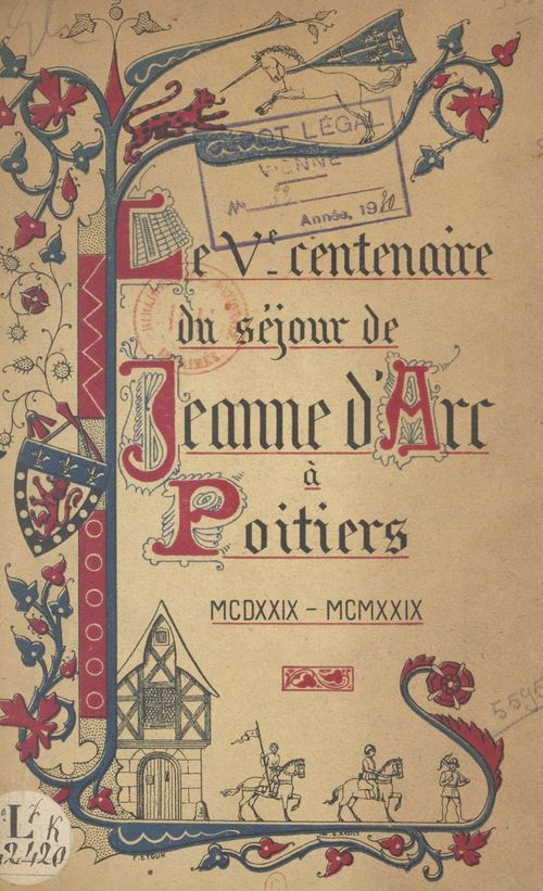 ebook cover of Cinquième centenaire du séjour de Jeanne d'Arc à Poitiers, by Ville De Poitiers