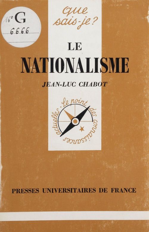 Couverture ebook de Le Nationalisme, de Jean-luc Chabot