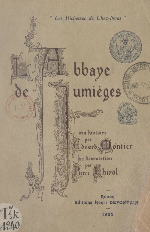 Couverture ebook de L'abbaye de Jumièges, de Edward Montier, Pierre Chirol