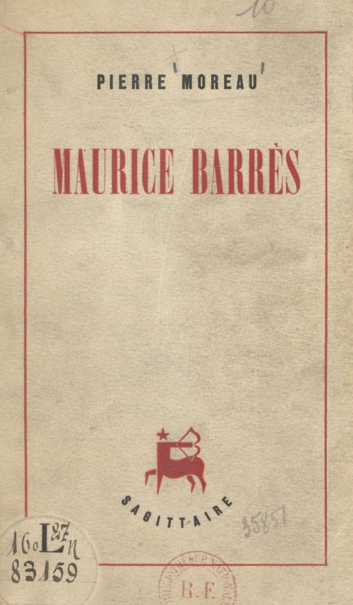 Couverture ebook de Maurice Barrès, de Pierre Moreau