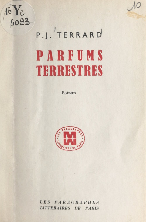 Couverture ebook de Parfums terrestres, de Paul-Jean Terrard