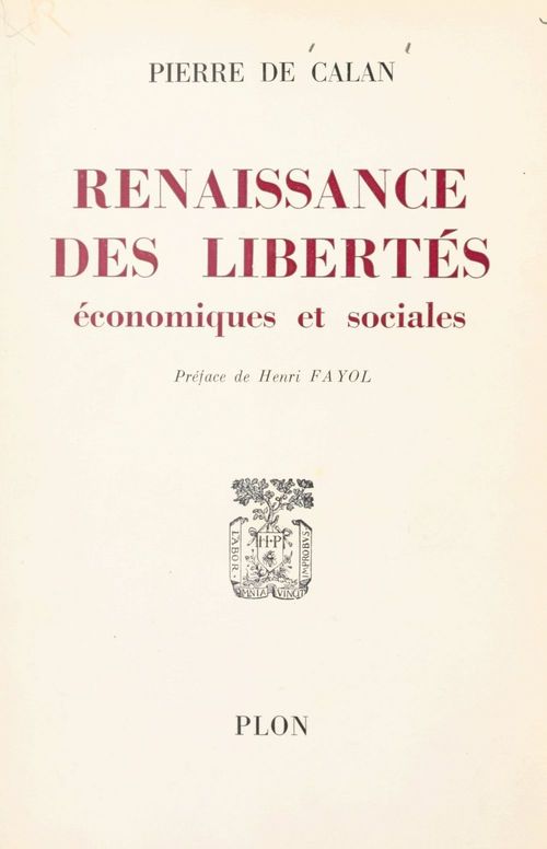 ebook cover of Renaissance des libertés économiques et sociales, by Pierre De Calan