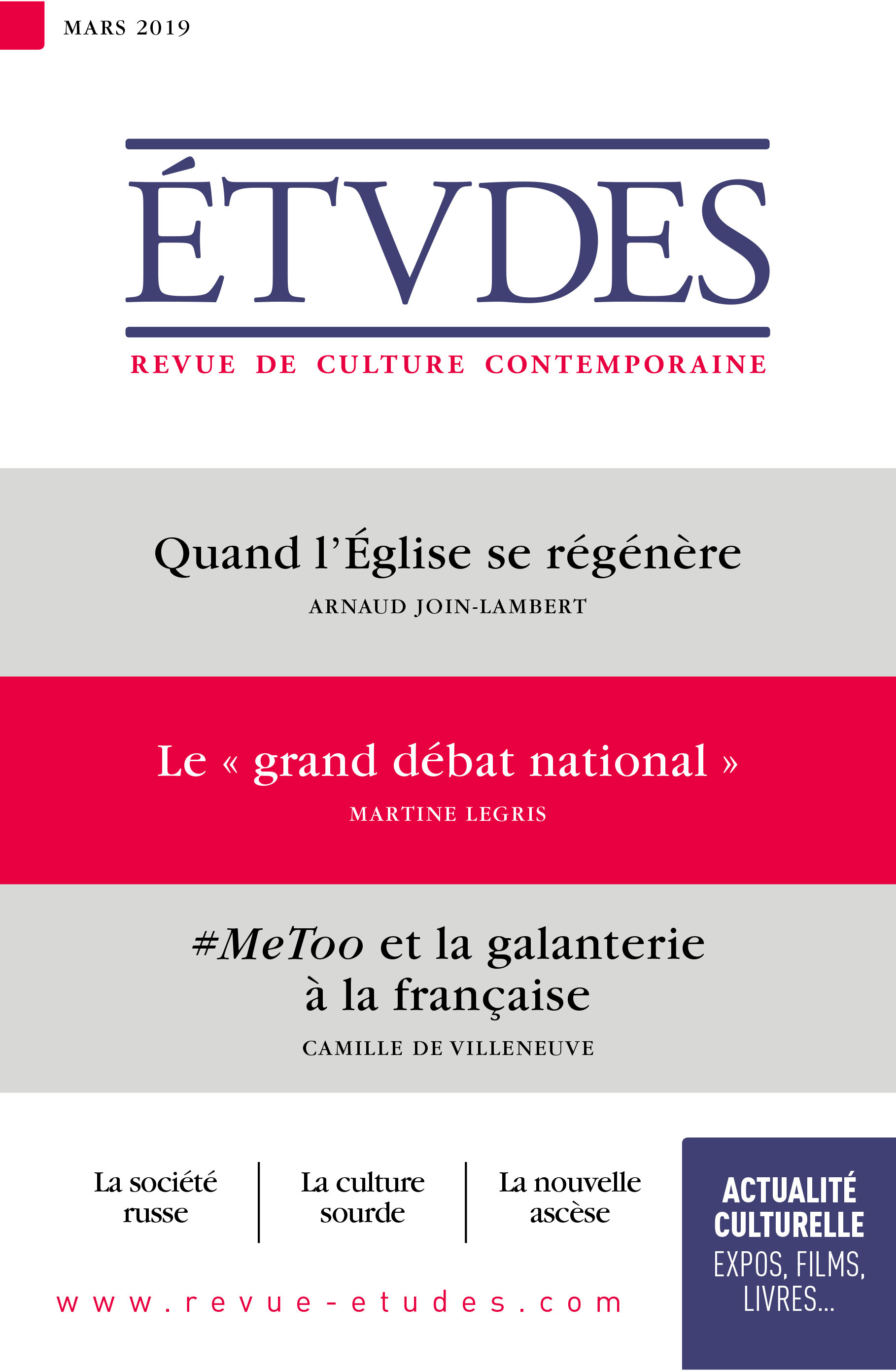 Couverture ebook de Revue Etudes : le "grand débat national", de Revue études