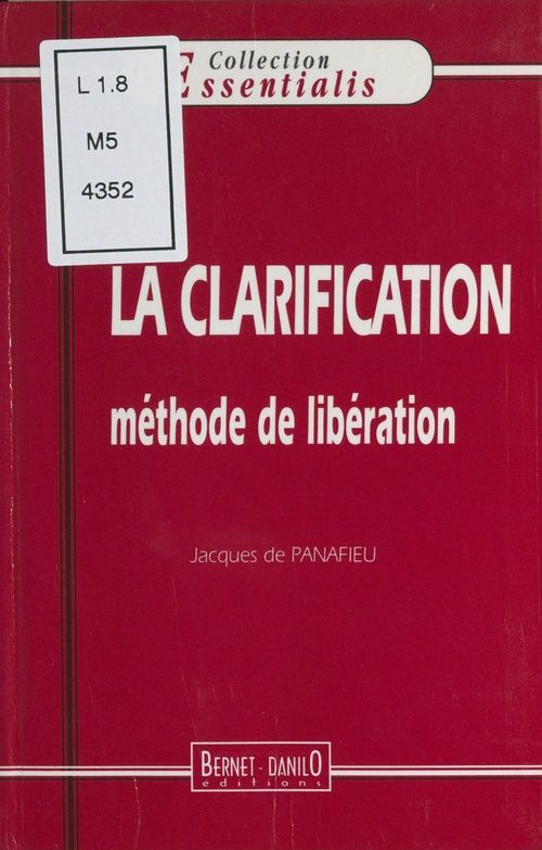 Couverture ebook de La clarification, de Jacques De Panafieu