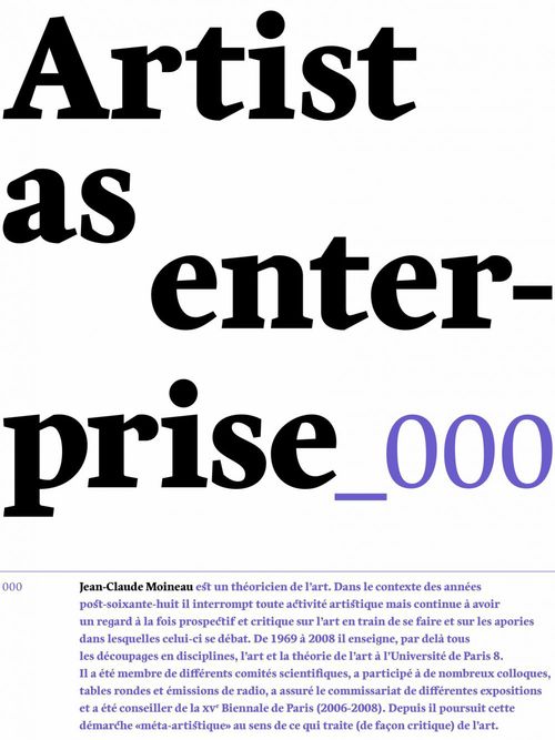 Couverture ebook de Artist as enterprise, de Jean-claude Moineau