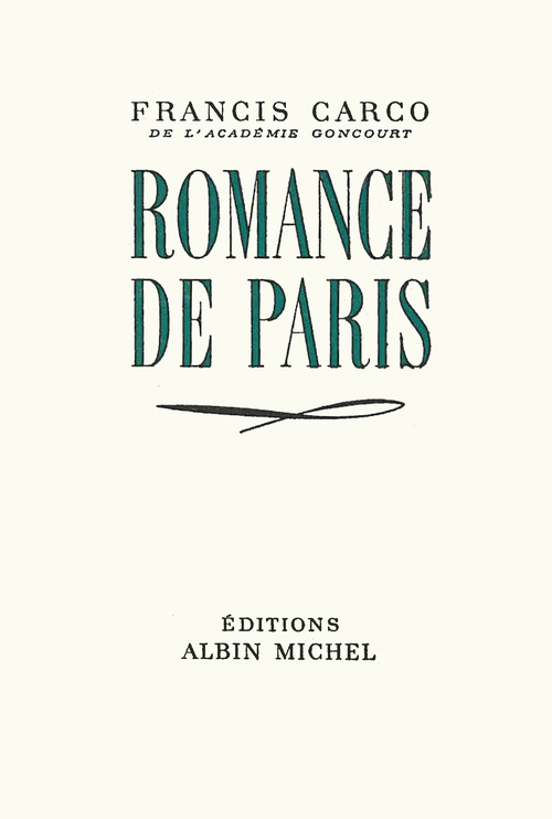 ebook cover of Romance de Paris, by Francis Carco