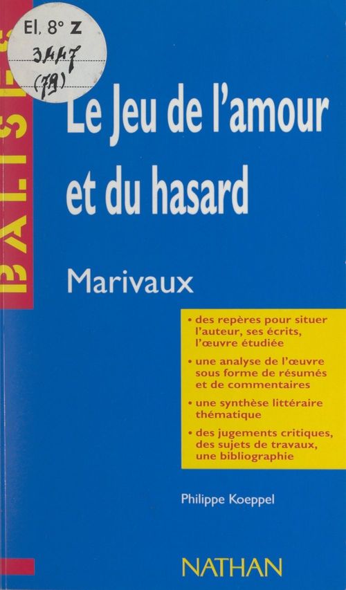 ebook cover of Le jeu de l'amour et du hasard, by Philippe Koeppel