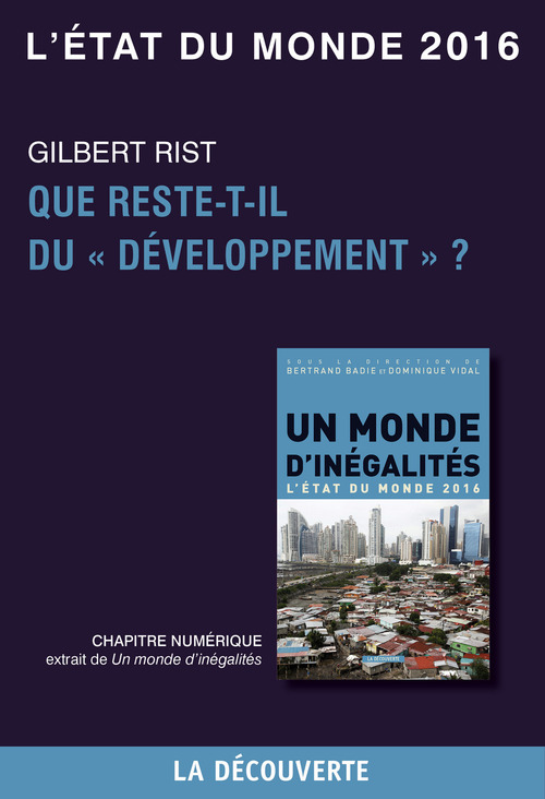 ebook cover of Chapitre L'état du monde 2016 - Que reste-t-il du développement ?, by Gilbert Rist