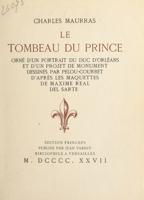 Couverture ebook de Le tombeau du prince, de Charles Maurras