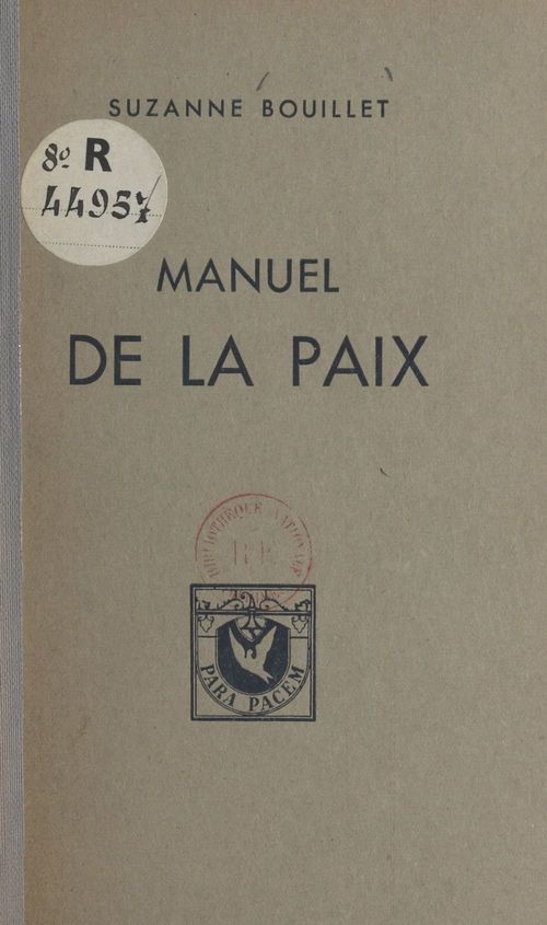 Couverture ebook de Manuel de la paix, de Suzanne Bouillet