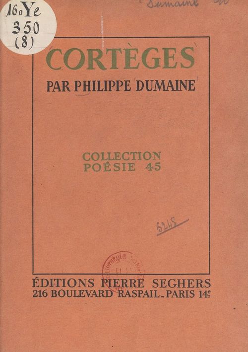 ebook cover of Cortèges, by Philippe Dumaine