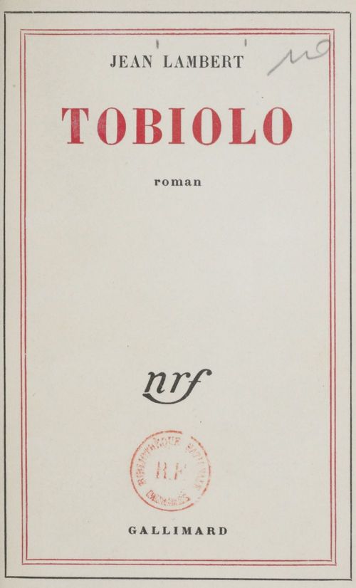Couverture ebook de Tobiolo, de Jean Lambert