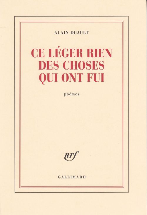 Couverture ebook de Ce léger rien des choses qui ont fui, de Alain Duault
