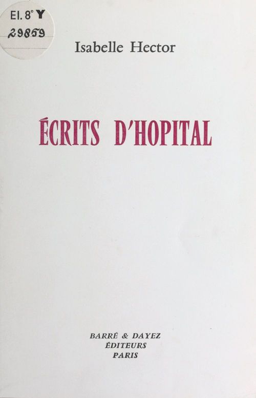 ebook cover of Écrits d'hôpital, by Isabelle Hector
