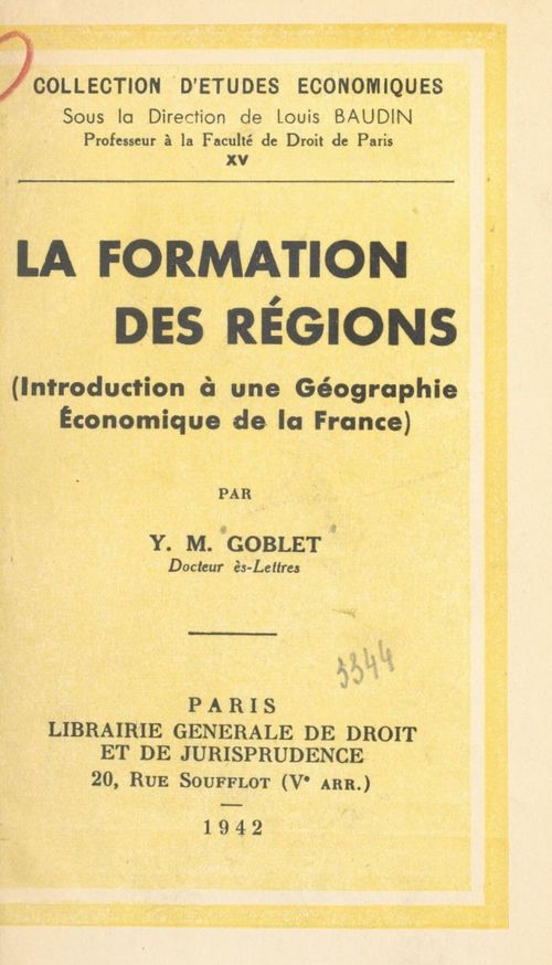Couverture ebook de La formation des régions, de Yves-Marie Goblet