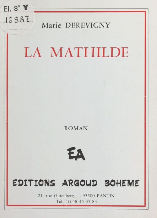 ebook cover of La Mathilde, by Marie Derevigny