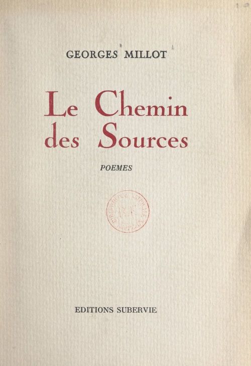 ebook cover of Le chemin des sources, by Georges Millot