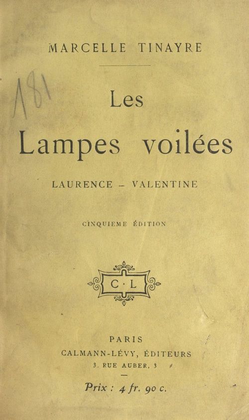ebook cover of Les lampes voilées, by Marcelle Tinayre