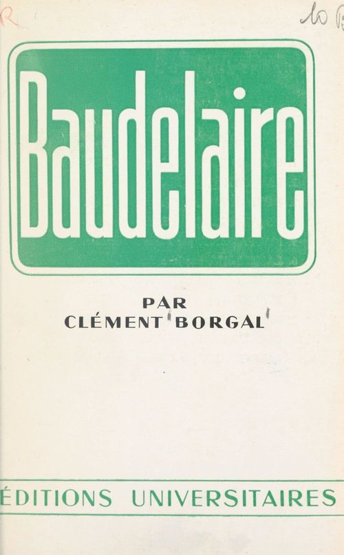 Couverture ebook de Baudelaire, de Clement Borgal