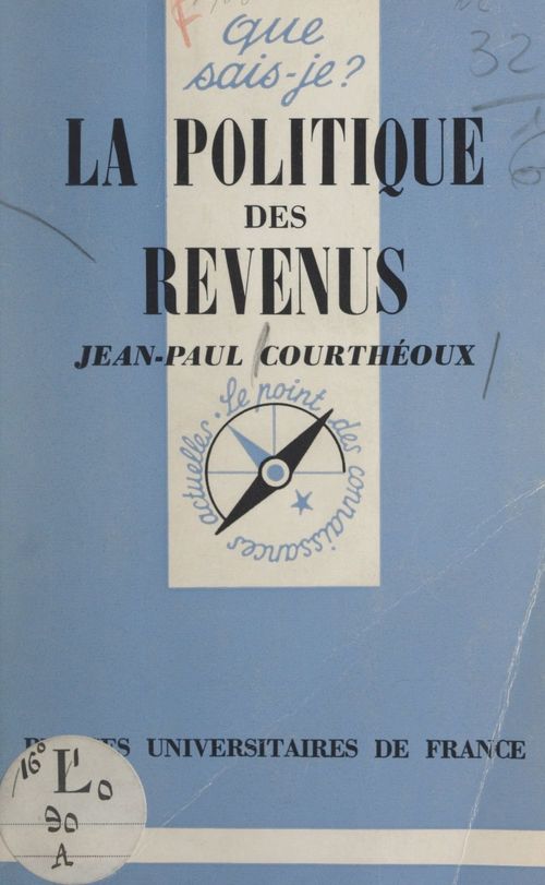 ebook cover of La politique des revenus, by Jean-Paul Courtheoux