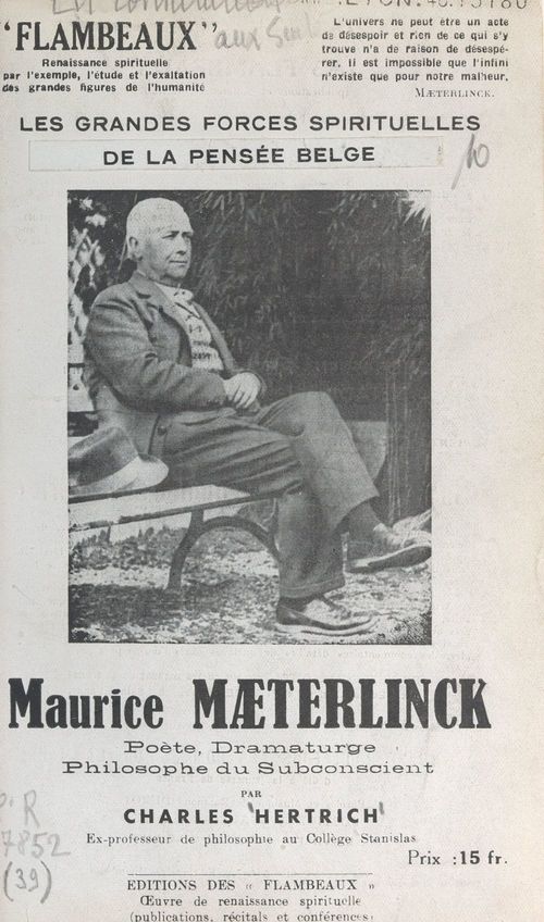ebook cover of Maurice Mæterlinck, by Charles Hertrich