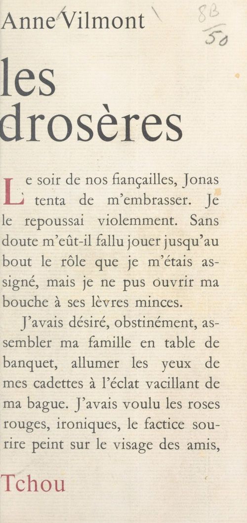Couverture ebook de Les Drosères, de Anne Vilmont