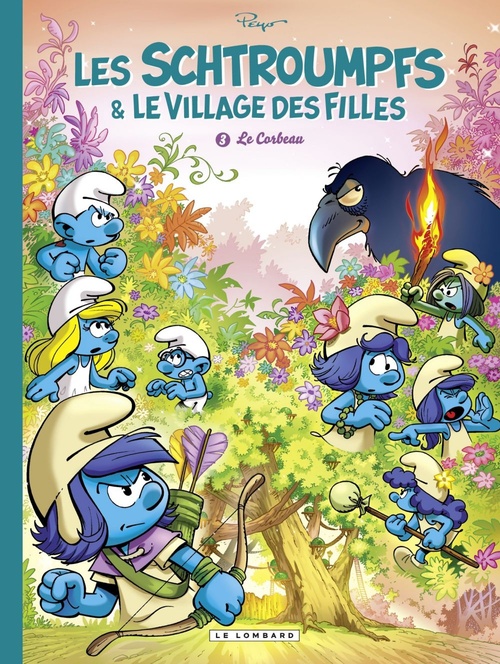 Couverture ebook de Les Schtroumpfs et le village des filles - Tome 3 - Le Corbeau, de Thierry Culliford, Luc Parthoens, Alain Maury