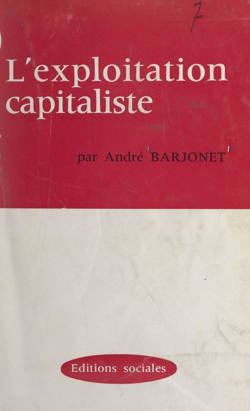 Couverture ebook de L'exploitation capitaliste (plus-value et salaire), de Andre Barjonet