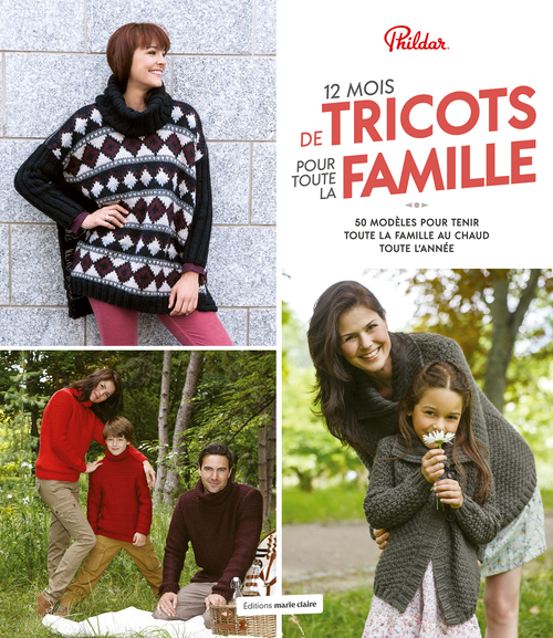Couverture ebook de 12 mois de tricot pour toute la famille, de Christelle Ledoux