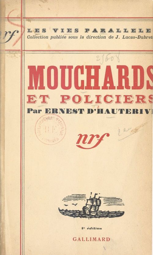 Couverture ebook de Mouchards et policiers, de Ernest D''Hauterive