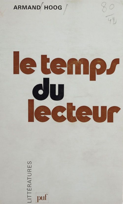 Couverture ebook de Le temps du lecteur, de Armand Hoog