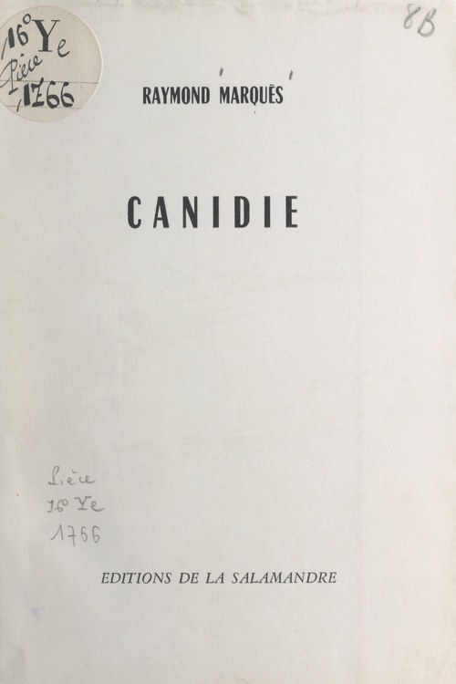 ebook cover of Canidie, by Raymond Marques