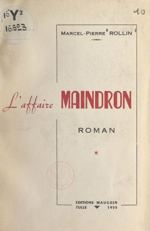 Couverture ebook de L'affaire Maindron, de Marcel-Pierre Rollin
