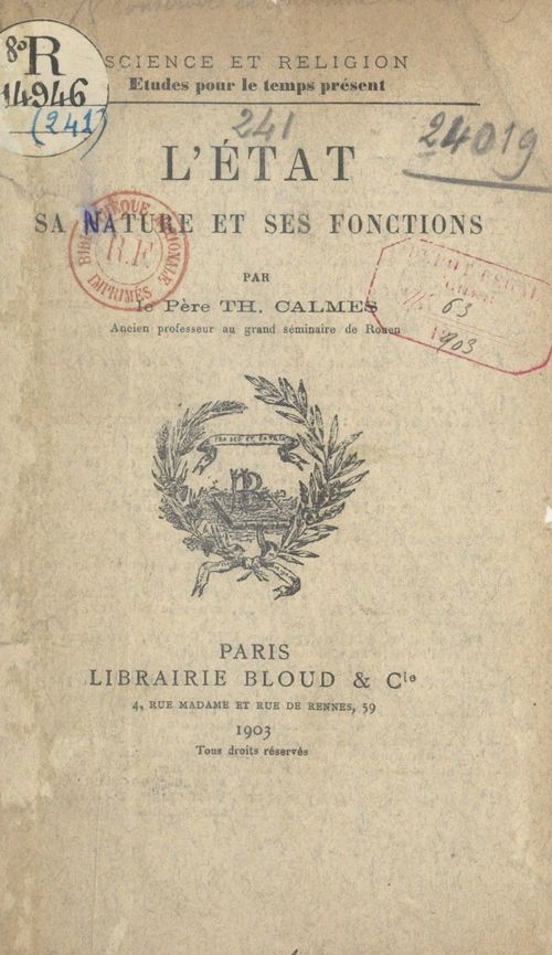 Couverture ebook de L'État, de Theophane Calmes