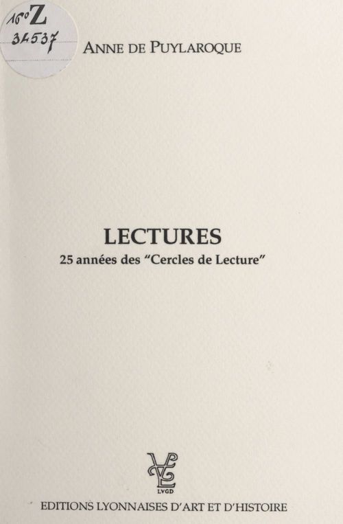 Couverture ebook de Lectures, de Anne De Puylaroque
