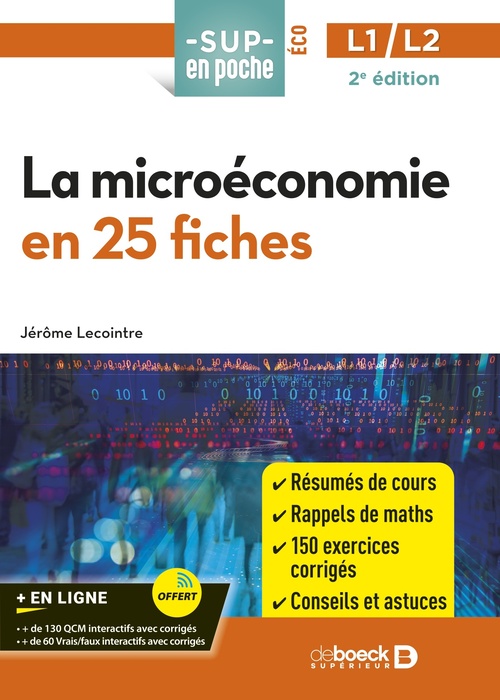 ebook cover of La microéconomie en 25 fiches : Licence 1 et Licence 2, by Jérôme Lecointre
