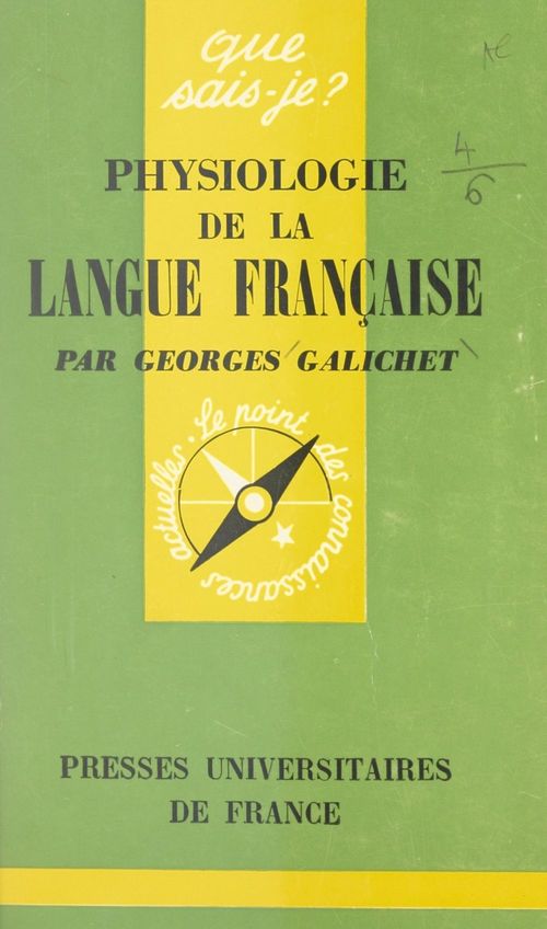 ebook cover of Physiologie de la langue française, by Georges Galichet