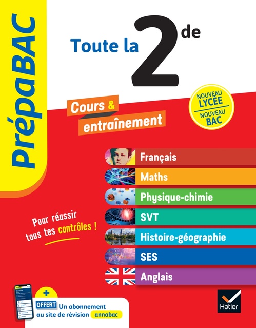 Couverture ebook de Prépabac - Le tout-en-un 2de (toutes les matières) - 2026-2027, de Collectif