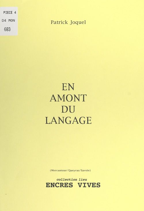 Couverture ebook de En amont du langage, de Patrick Joquel