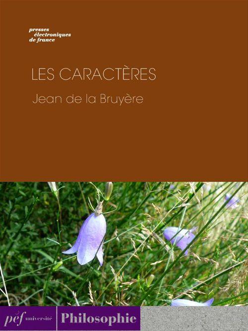 Couverture ebook de Les Caractères, de Jean De La Bruyere