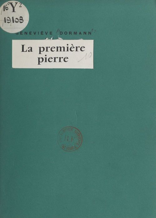 ebook cover of La première pierre, by Genevieve Dormann