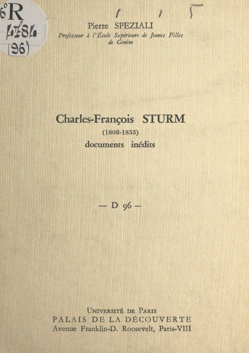 ebook cover of Charles-François Sturm (1808-1855), by Pierre Speziali