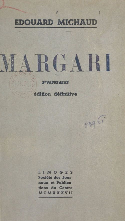 ebook cover of Margari, by Edouard Michaud