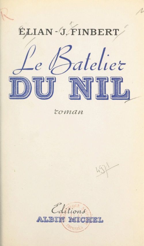 Couverture ebook de Le batelier du Nil, de Elian-Judas Finbert